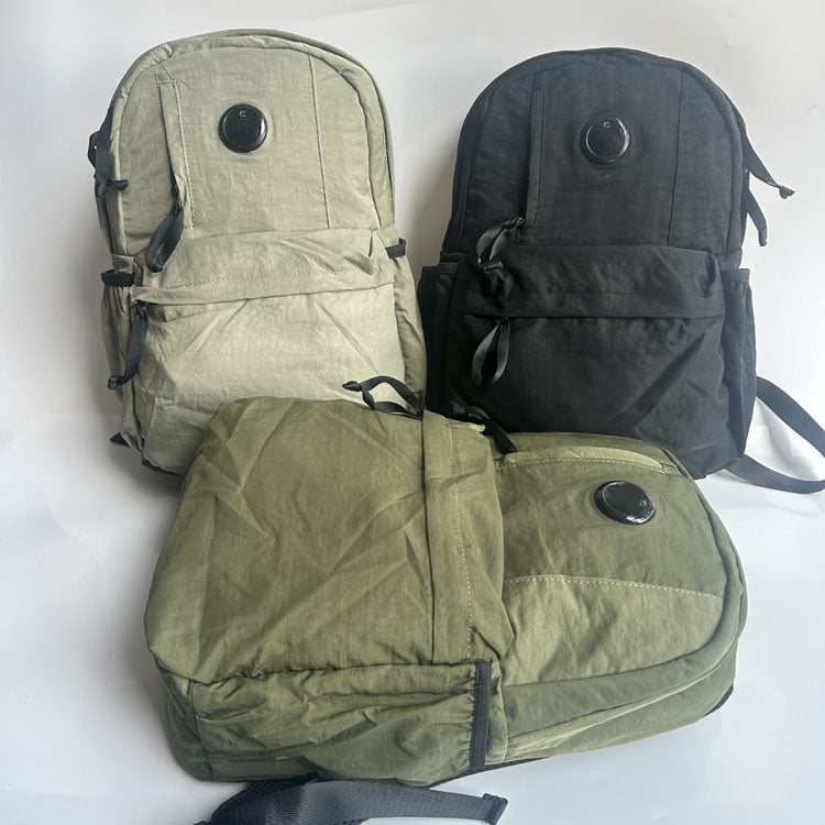51155426 Washed Nylon Casual Backpack Multi Pocket Lightweight Travel School Daypack Multiple Colors