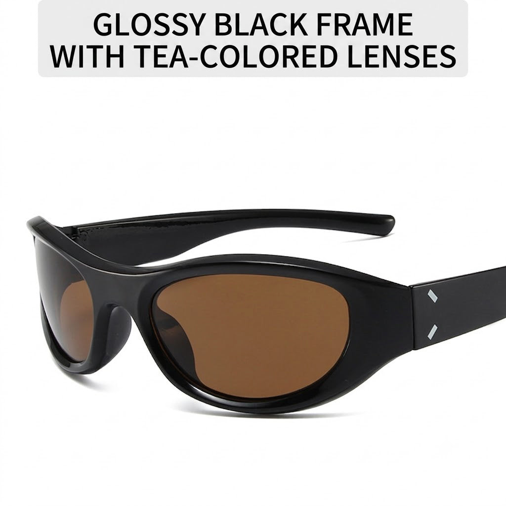 Retro Oval Brown  Sunglasses