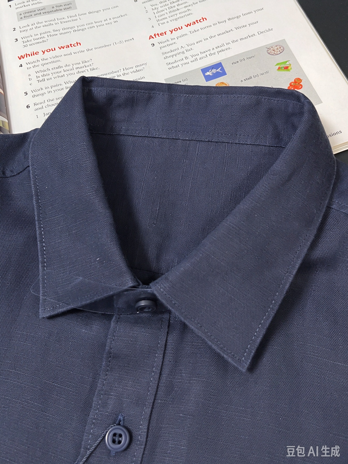 40823776 Men's Linen Button Down Shirt Long Sleeve Classic Embroidered Logo Casual Shirt