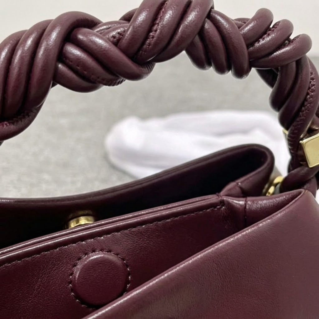 Luxe Twisted Handle Leather Bag Look