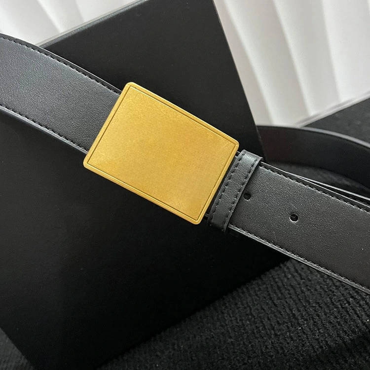 Men Business Leather Belt Classic Horse Logo Square Buckle Casual Dress Waist Belt for Men - 40785295