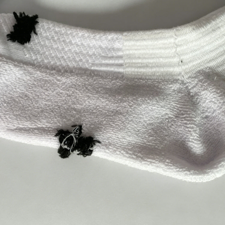 51138837 Terry Sole Cushioned Crew Socks Soft Ribbed Athletic Sport Socks Black&White