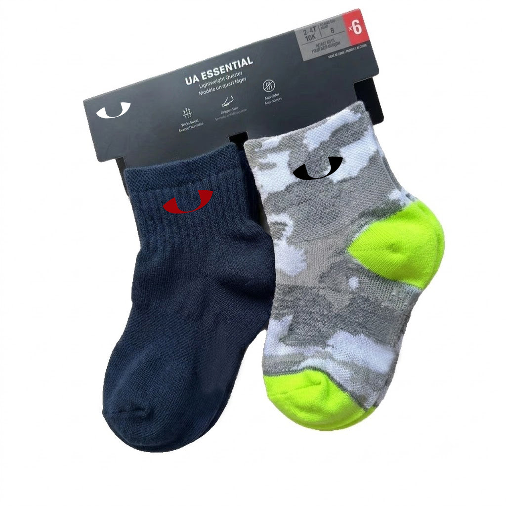 51148057 Toddler Kids Cushioned Athletic Ankle Socks Colorful Sport Socks For 6 Months-4 Years Old