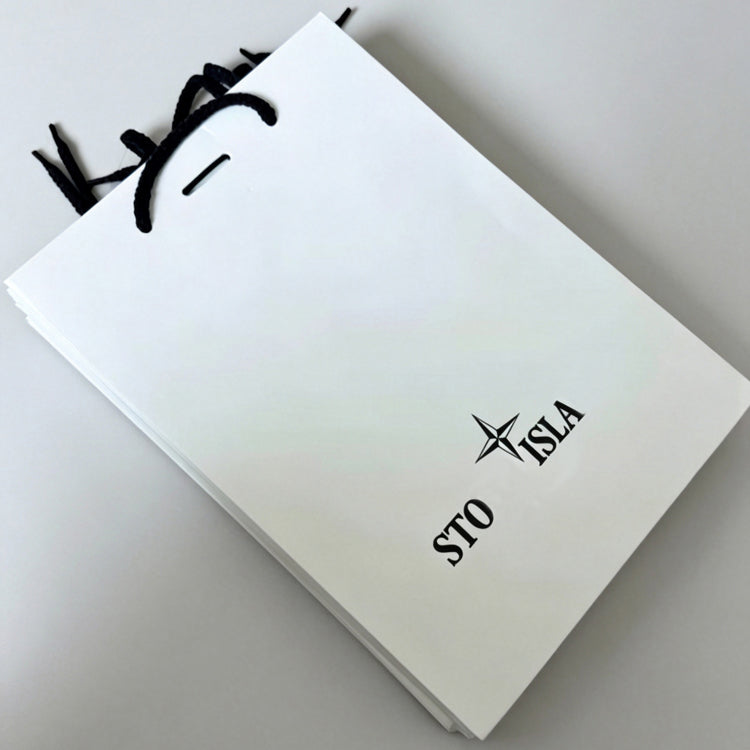 51185021 Logo Print Paper Shopping Bag Black Rope Handle Gift Packaging Tote Bag Two Sizes Available