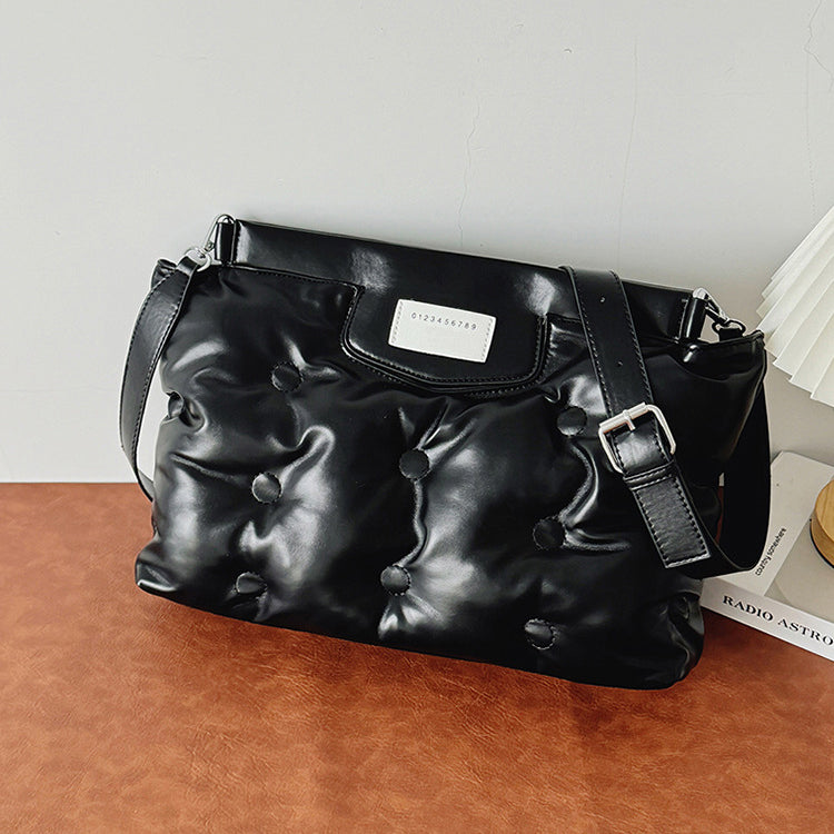 51170583 Puffy Cloud Shoulder Bag Soft PU Leather Adjustable Strap Large Capacity Crossbody Handbag