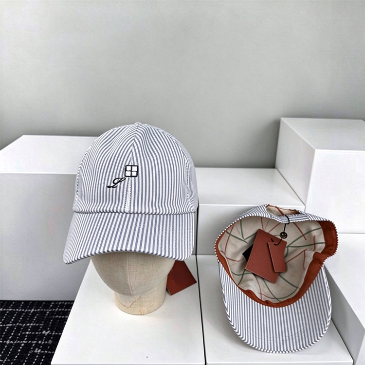40839467 Striped Baseball Cap, Embroidered Adjustable Sun Hat for Women Daily Outdoor