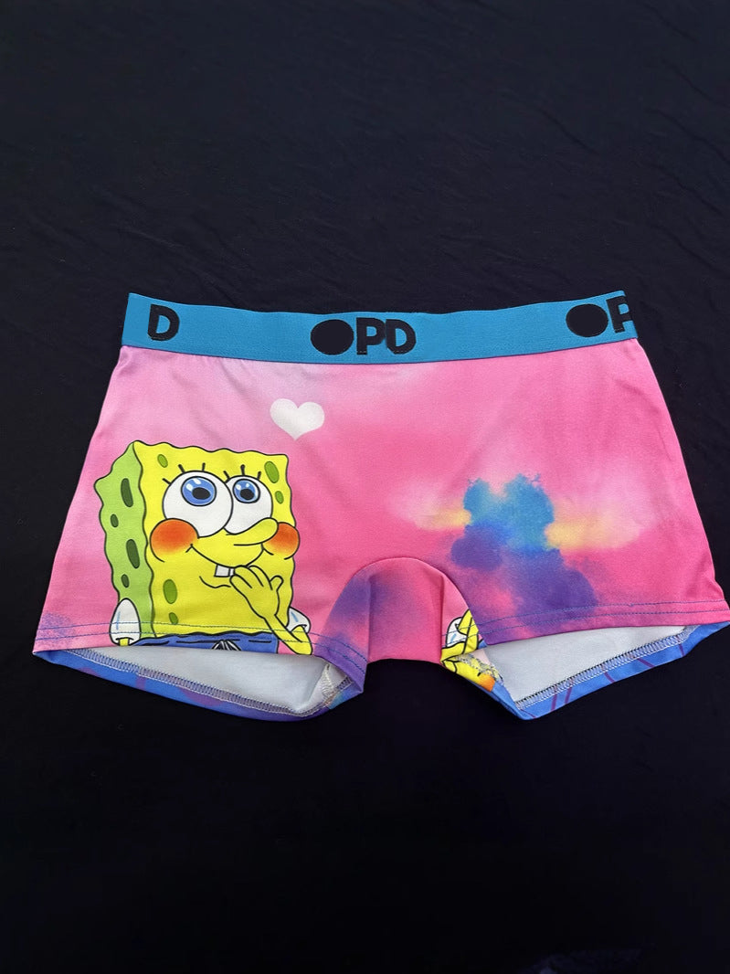 51365599 Women Cartoon Print Boxer Briefs Soft Stretch Ladies Underwear 2 Pack