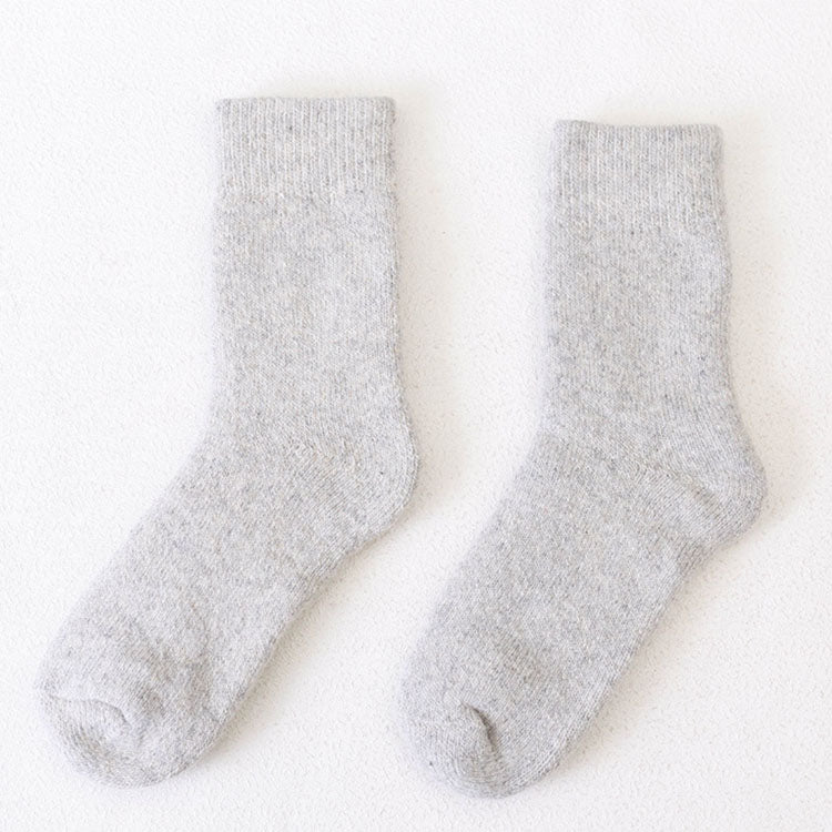 Winter thickened fleece warm solid color wool socks (1pairs)