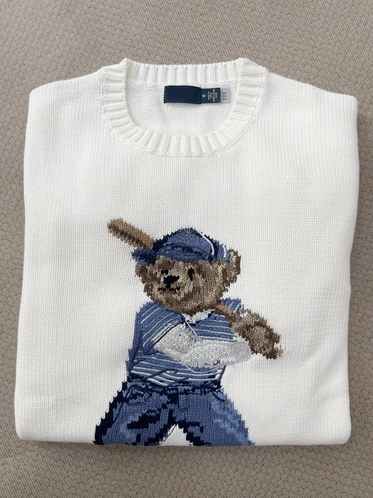 Men's Baseball Bear Knit Sweater