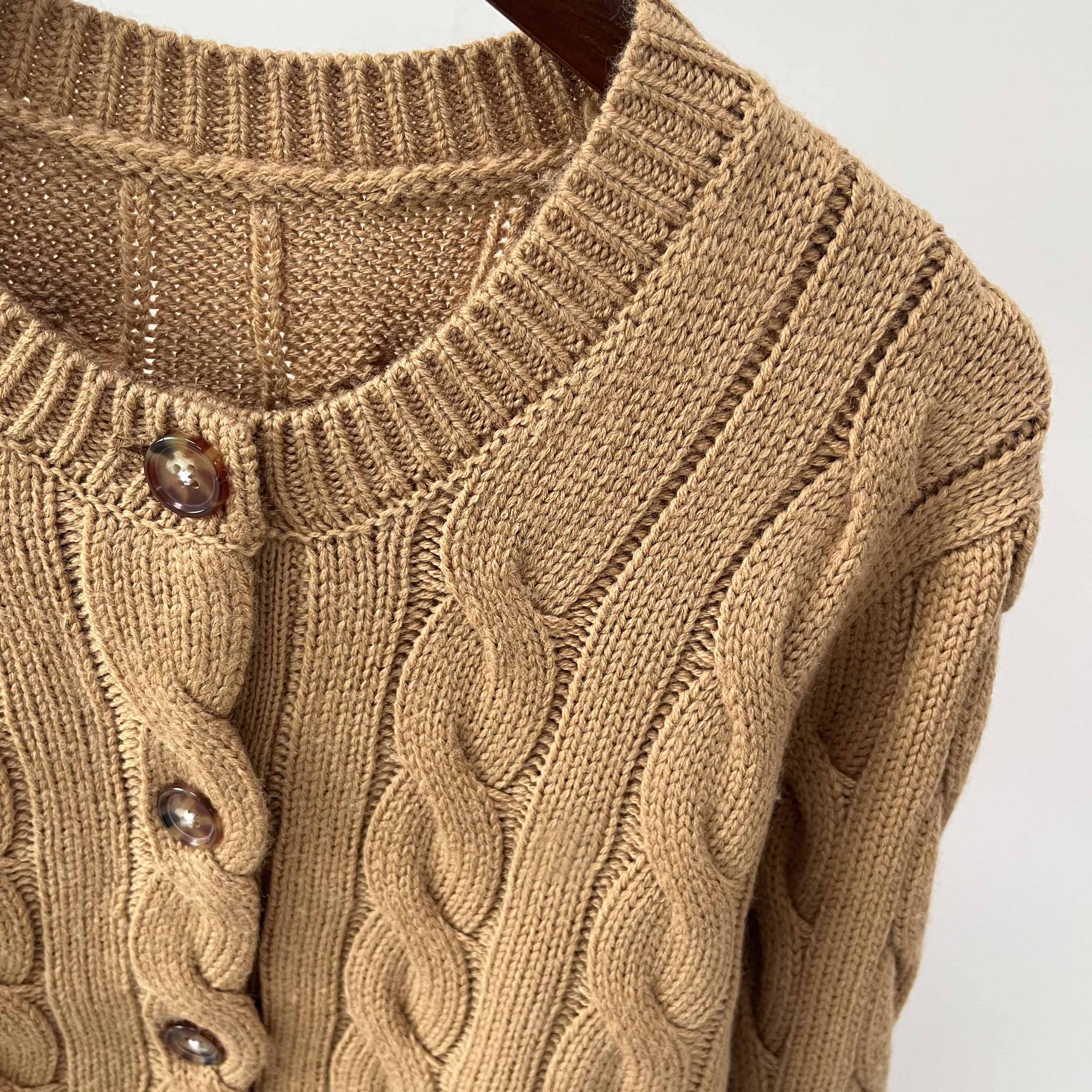 39448799 Cardigan in Natural Cable-knit Wool and Cashmere Cardigan