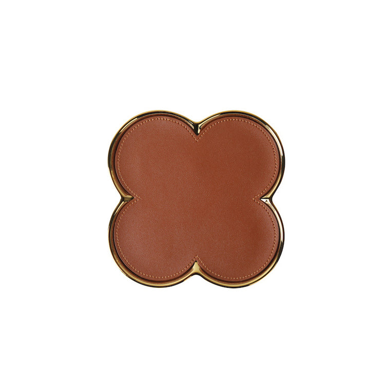 Clover Shape Leather Jewelry Tray Decorative Ring Earring Display Storage Tray-S - 51211764