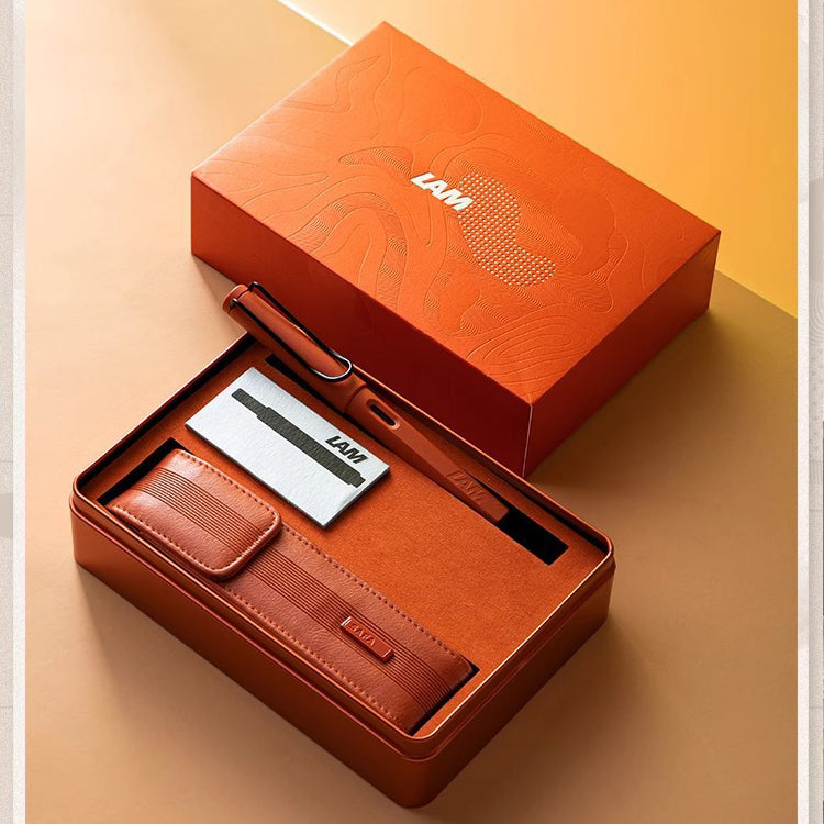 51159955 Genuine Leather Fountain Pen Gift Set Ergonomic Writing Pen with Storage Case Box