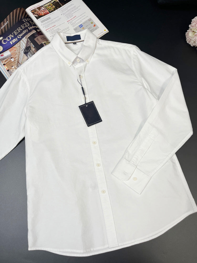 40823780 Men's Cotton Button Down Shirt Long Sleeve Classic Logo Casual Dress Shirt