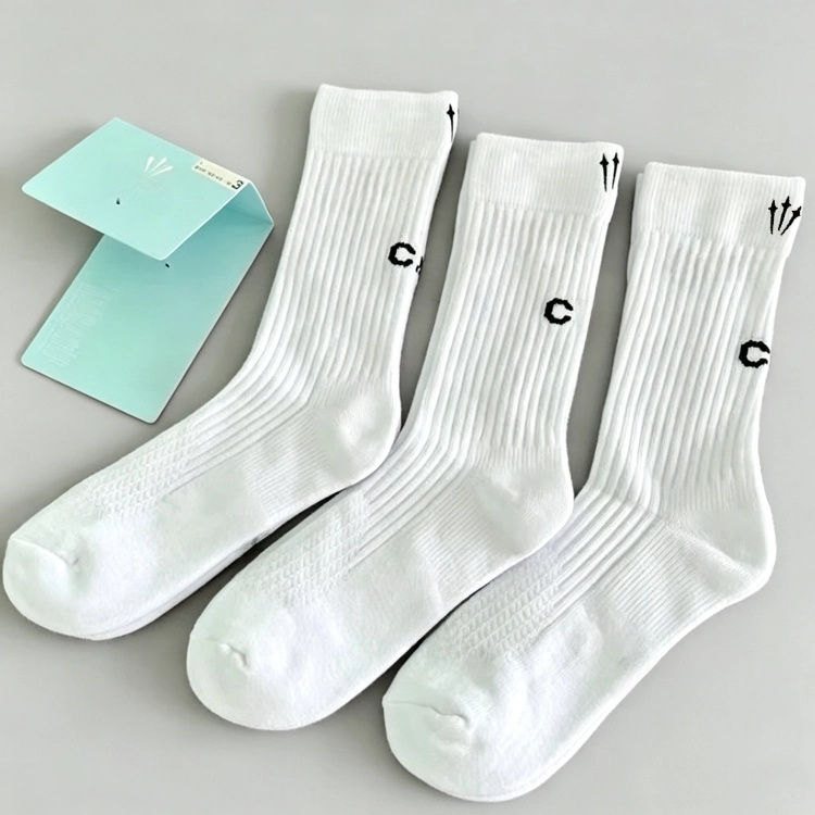 51138837 Terry Sole Cushioned Crew Socks Soft Ribbed Athletic Sport Socks Black&White