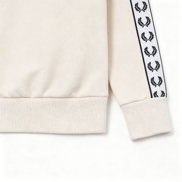 51156978 Crew Neck Sweatshirt Side Laurel Tape Strip Long Sleeve Casual Cotton Pullover Top