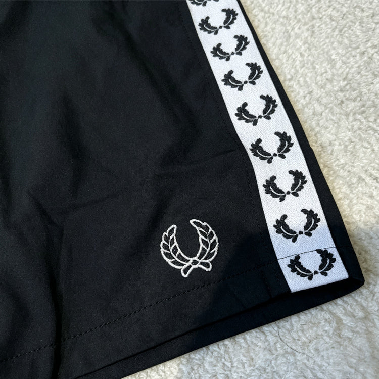 51161970 Men Laurel Tape Side Athletic Shorts Drawstring Waist Casual Sport Running Swim Shorts