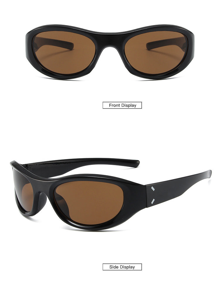 Retro Oval Brown  Sunglasses