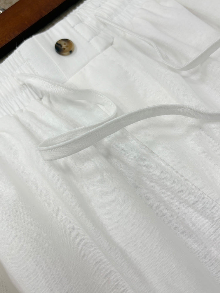 Women's Linen Drawstring Wide Leg Pants