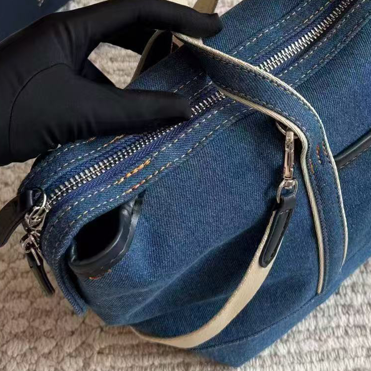 Two-Tone Spliced Commuter Tote
