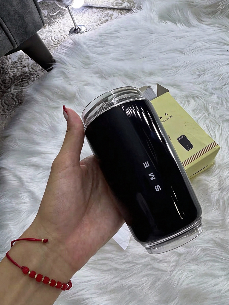 51357019 Stainless Steel Travel Coffee Tumbler, Insulated Reusable Mug with Clear Lid for Daily Use