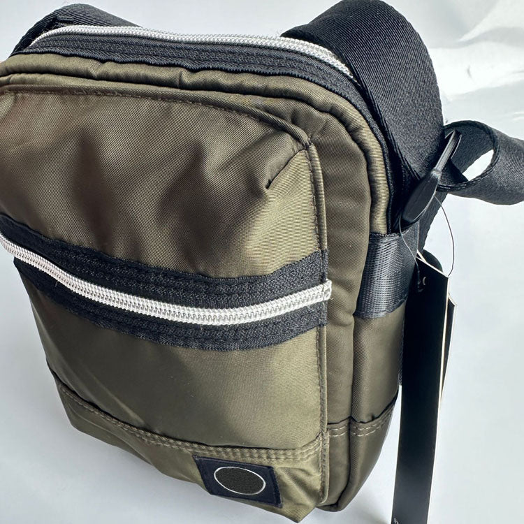 51155462 Mini Multi Zip Nylon Crossbody Bag Adjustable Strap Small Travel Shoulder Pouch