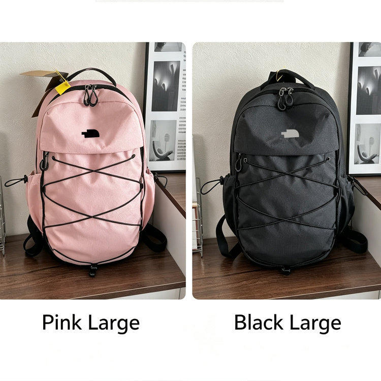 51164454 Elastic Drawstring Front Backpack Multi Size Lightweight Nylon School Travel Daypack