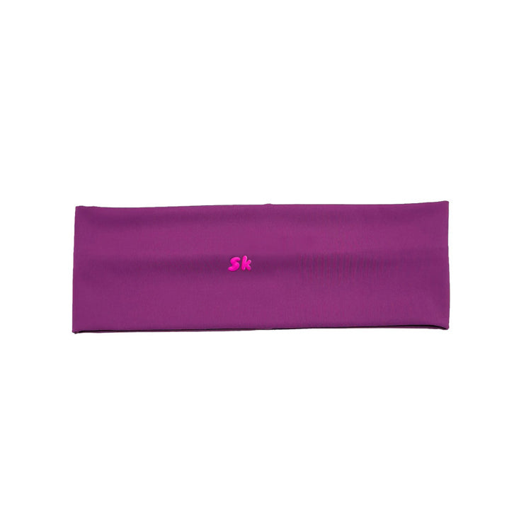 51180931 Solid Color Stretch Sports Headband Embroidered Logo Sweat Wicking Fitness Hair Band