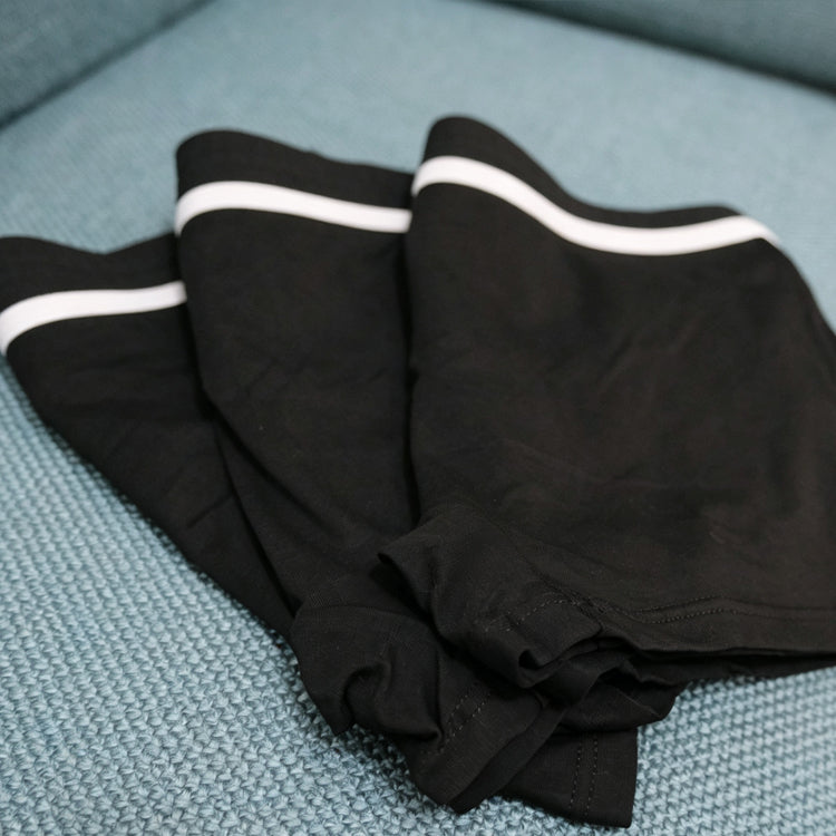51144966 Men's Black Striped Waistband Soft Cotton Sport Boxer Briefs Underwear M-XXL