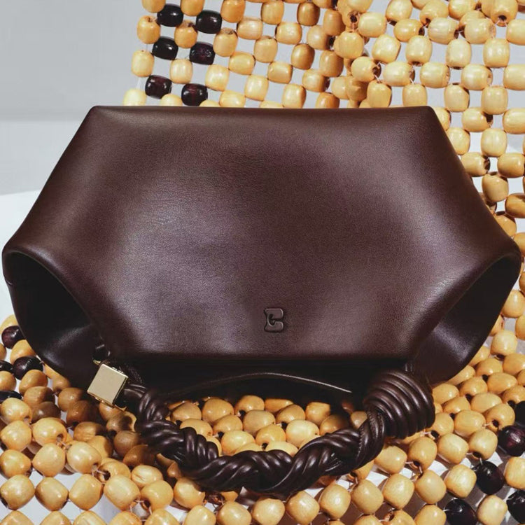 Luxe Twisted Handle Leather Bag Look