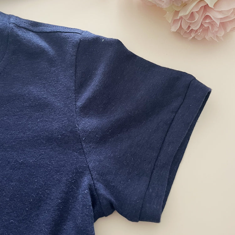 40471079 -2026 New Children's Henley Collar Linen Short-Sleeve T-Shirt