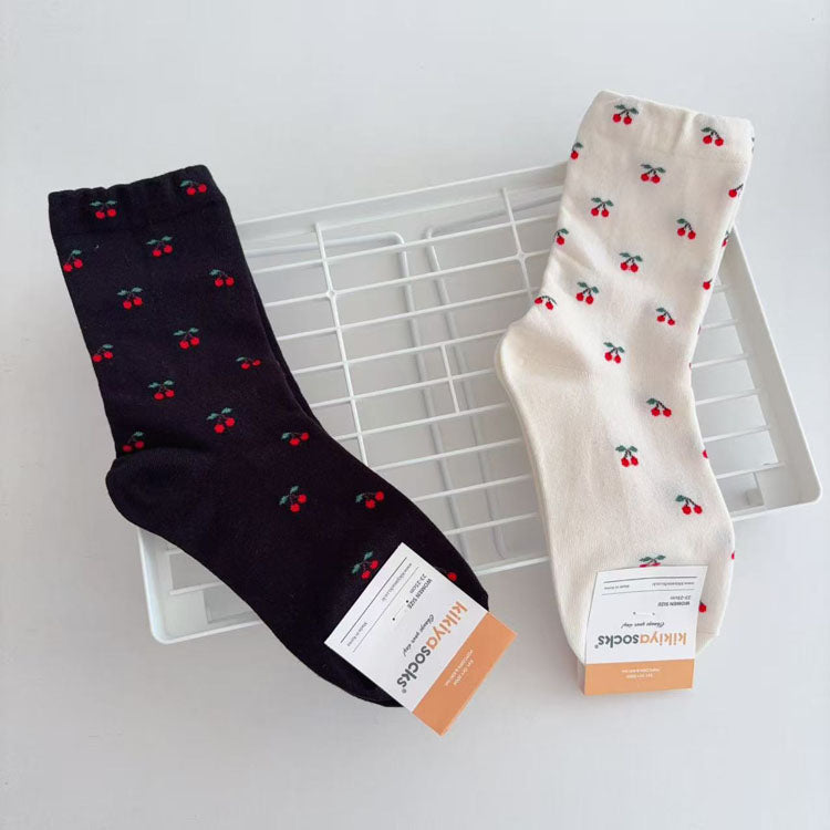40280183 Korean socks women kikiyasocks autumn new cherry girls  socks