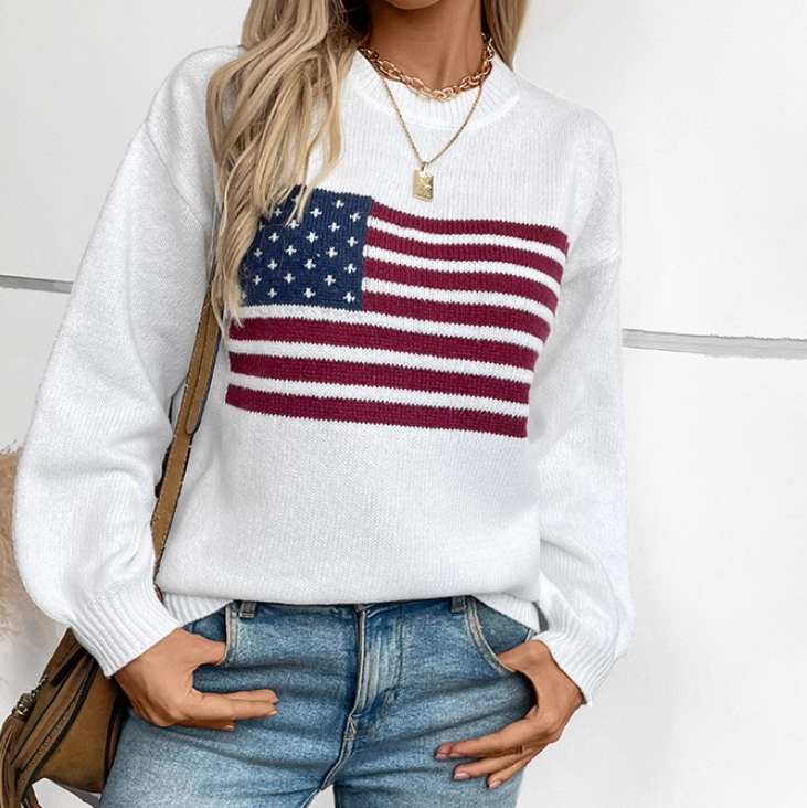 40175503RL Flag Cotton Crewneck Sweater