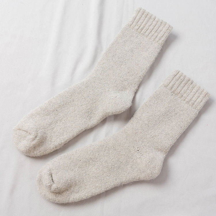 Winter thickened fleece warm solid color wool socks (1pairs)