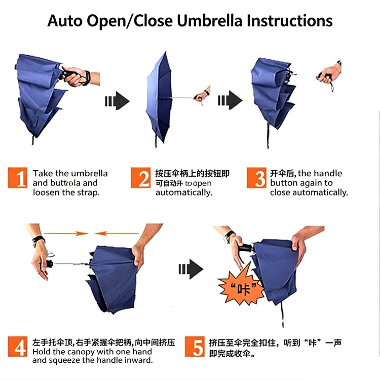 51162357 Auto Open Close Folding Umbrella UPF50+ UV Protection Windproof Printed Gift Parasol