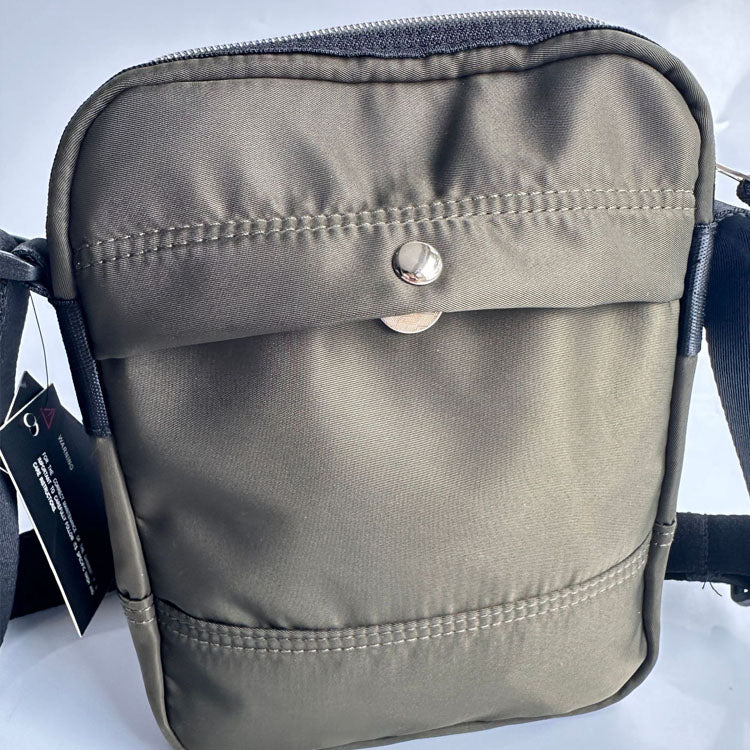 51155462 Mini Multi Zip Nylon Crossbody Bag Adjustable Strap Small Travel Shoulder Pouch