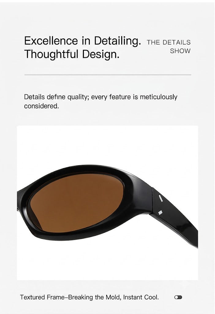Retro Oval Brown  Sunglasses