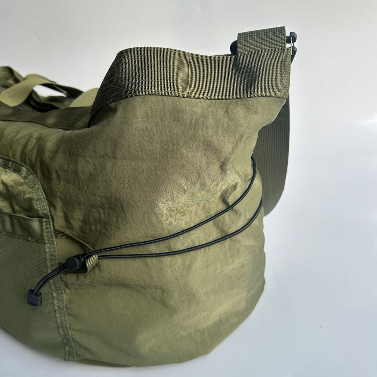 51155265 Large Washed Nylon Tote Bag Multi Pocket Adjustable Strap Travel Shoulder Handbag