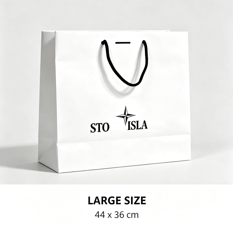 51185021 Logo Print Paper Shopping Bag Black Rope Handle Gift Packaging Tote Bag Two Sizes Available