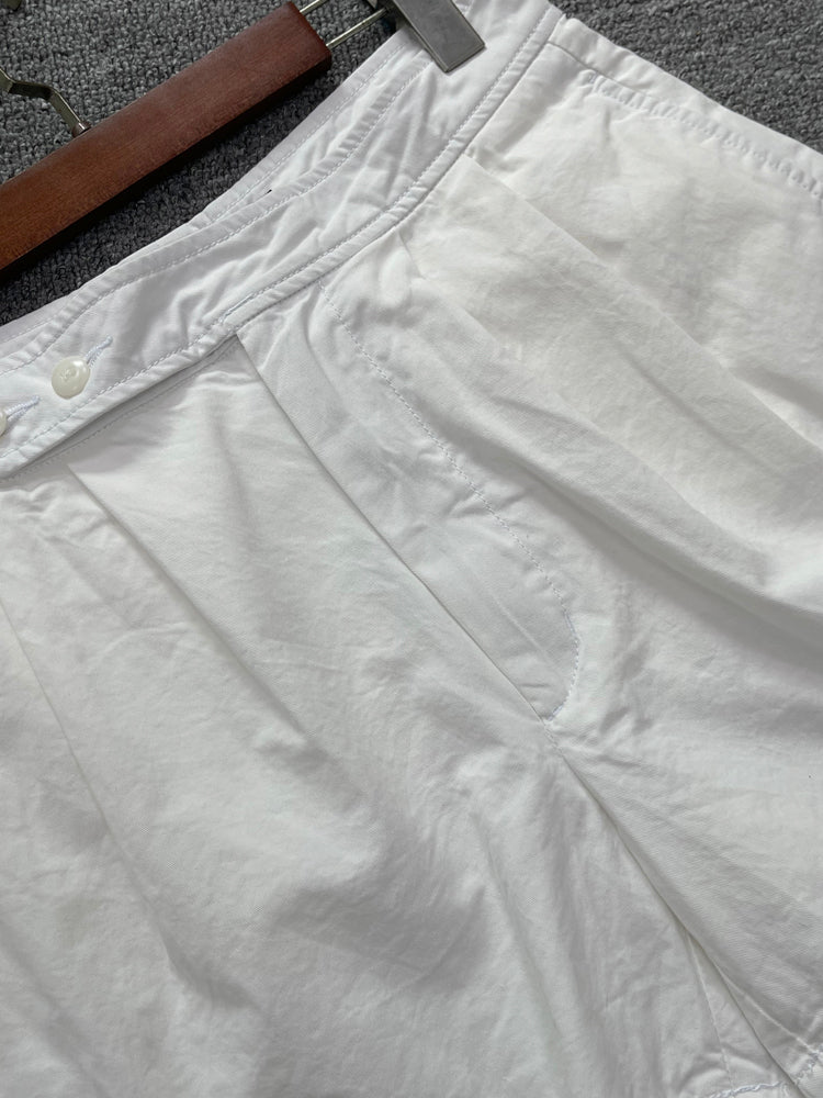 40637615 Women Pleated Casual Chino Shorts Black White High Waist Shorts S-L Sizes