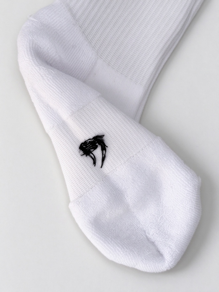 51379341 White Ribbed Crew Socks, Soft Breathable Casual Sports Mid Calf Socks（2-Pack）