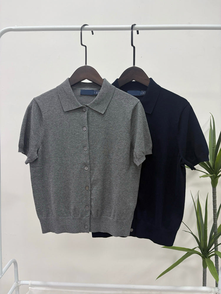 Women Short Sleeve Knit Cardigan