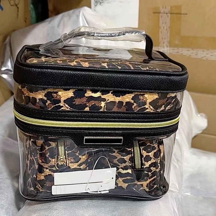 51337502 4 in 1 Travel Makeup Bag Set Portable Clear Cosmetic Organizer Case with Multiple Compartments