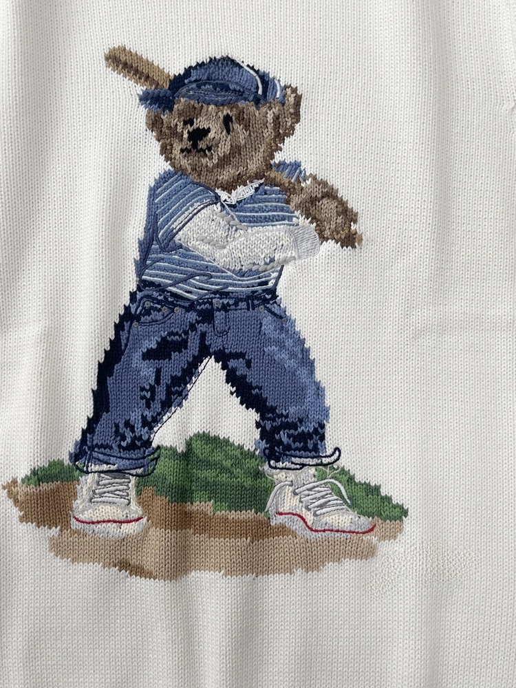 Men's Baseball Bear Knit Sweater