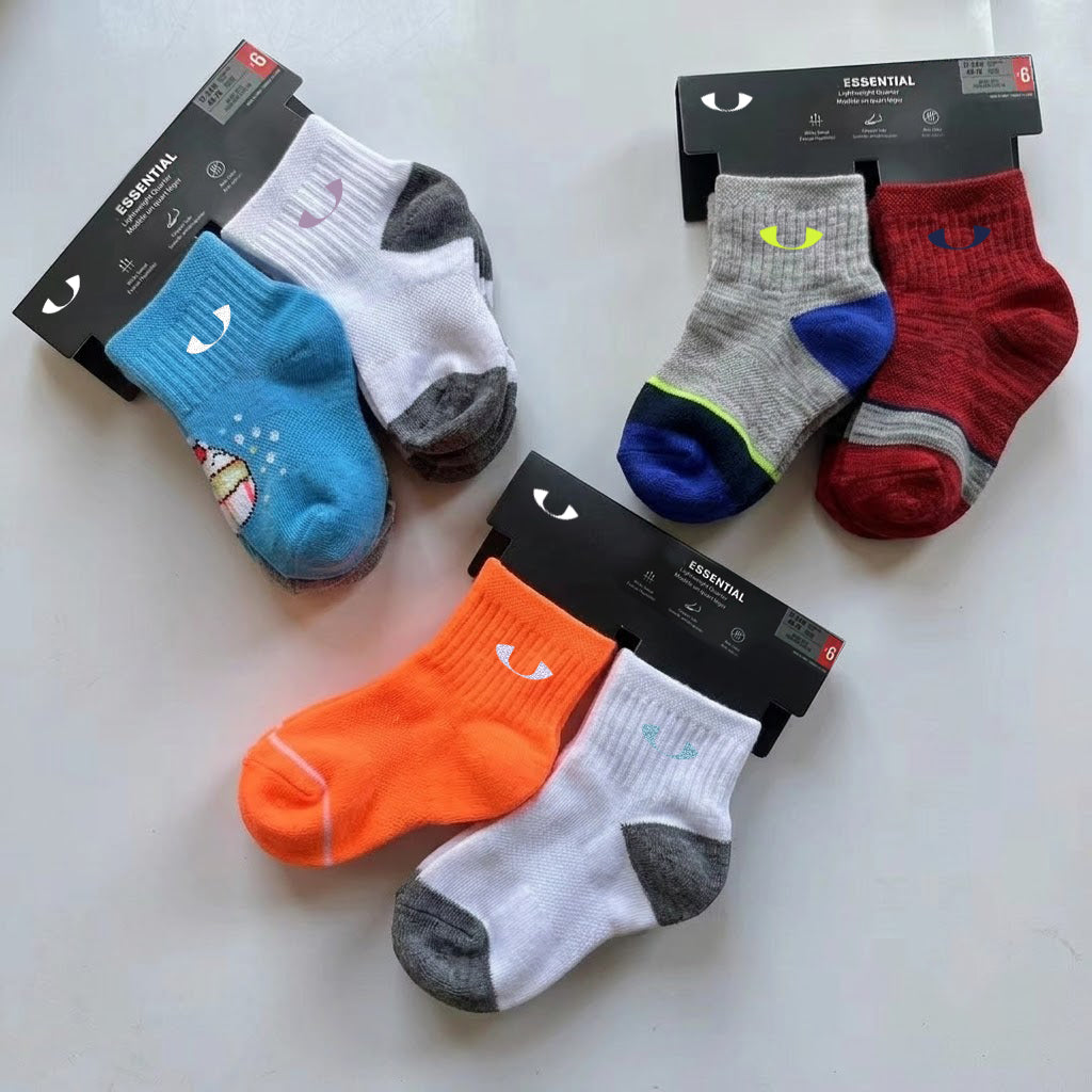 51148057 Toddler Kids Cushioned Athletic Ankle Socks Colorful Sport Socks For 6 Months-4 Years Old