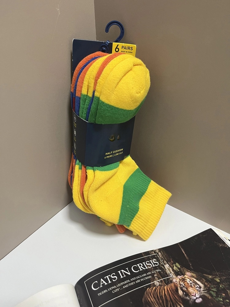 40309941 Colorful striped cotton comfortable mid-calf socks(6pairs)