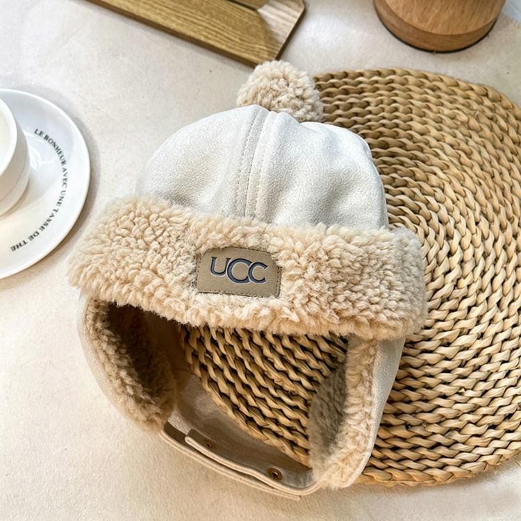 Winter Fleece Ear Flap Hat, Warm Thick Trapper Hat with Ear Cover for Cold Weather（hat&scarf） - 40789606