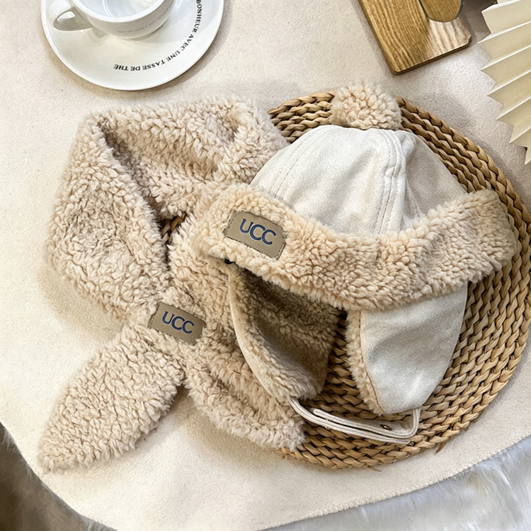 Winter Fleece Ear Flap Hat, Warm Thick Trapper Hat with Ear Cover for Cold Weather（only hat） - 40789606