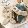 Winter Fleece Ear Flap Hat, Warm Thick Trapper Hat with Ear Cover for Cold Weather（hat&scarf） - 40789606