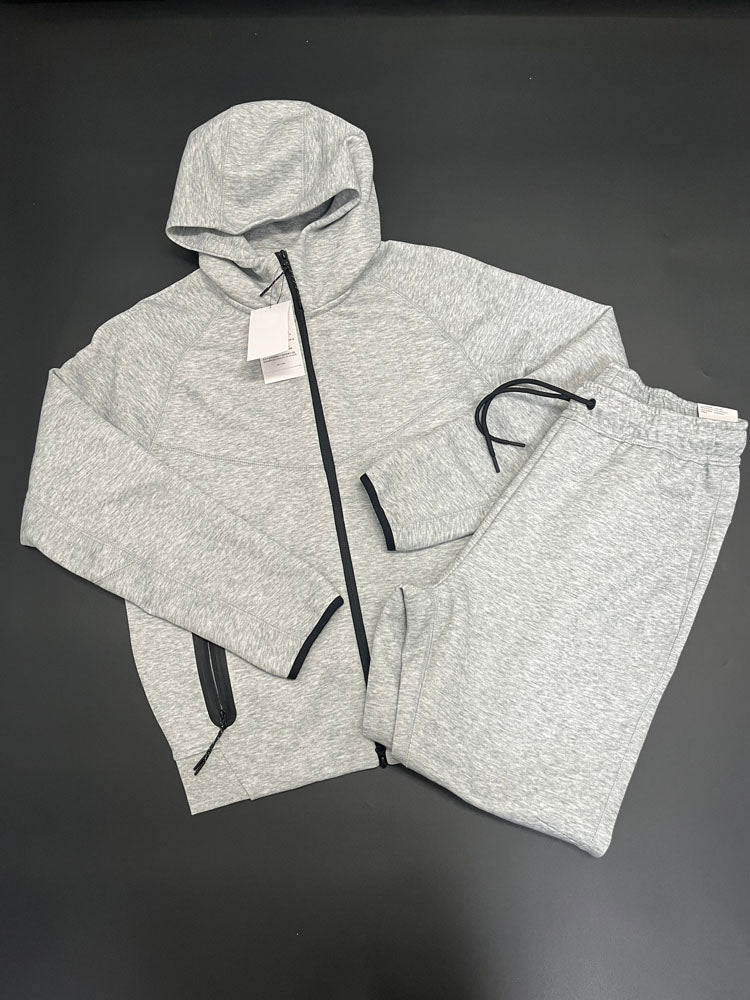 Heather Grey Tracksuit for Men | Full Zip Hooded Jacket
