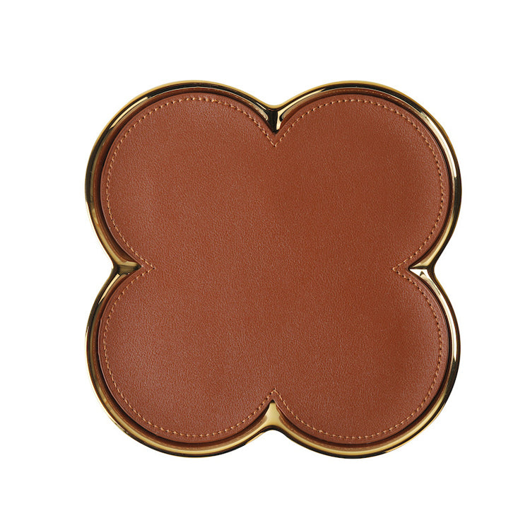 51211764 Clover Shape Leather Jewelry Tray Decorative Ring Earring Display Storage Tray-L